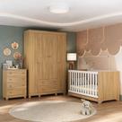 Quarto de Bebê Completo com Berço Americano 3 em 1 para Colchão 130x70cm Allegra Multimóveis MP4586 Quarto de Bebê Completo com Berço Americano 3 em 1 para Colchão 130x70cm Allegra Multimóveis MP4586