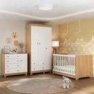 Quarto de Bebê Completo com Berço Americano 3 em 1 para Colchão 130x70cm Allegra Multimóveis MP4590