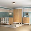 Quarto de Bebê Completo com Berço Americano 3 em 1 para Colchão 130x70cm Dengo Multimóveis MP4584