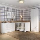 Quarto de Bebê Completo com Berço Americano 3 em 1 para Colchão 130x70cm Encanto Multimóveis MP4593