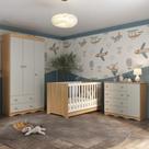 Quarto de Bebê Completo com Berço Americano 3 em 1 para Colchão 130x70cm Realeza Multimóveis MP4591
