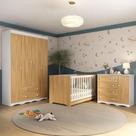Quarto De Bebê Completo Com Berço Americano 3 Em 1 Realeza Multimóveis MP4583 Branco-madeirado