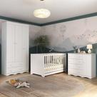Quarto De Bebê Completo Com Berço Americano 3 Em 1 Realeza Multimóveis MP4591 Branco