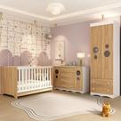 Quarto de Bebê Completo com Berço Americano 3 em 1 Sonho Multimóveis MP4627