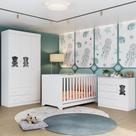 Quarto De Bebê Completo Com Berço Americano 3 Em 1 Teddy Multimóveis MP4652 Branco Quarto De Bebê Completo Com Berço Americano 3 Em 1 Teddy Multimóveis MP4652 Branco