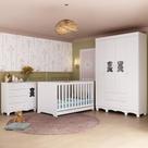 Quarto De Bebê Completo Com Berço Americano 3 Em 1 Ternura Multimóveis MP4647 Branco Quarto De Bebê Completo Com Berço Americano 3 Em 1 Ternura Multimóveis MP4647 Branco