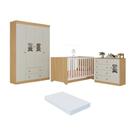 Quarto De Bebê Completo Com Berço Americano 3x1 Colchão Teddy Multimóveis MP4660 Madeirado-off White Quarto De Bebê Completo Com Berço Americano 3x1 Colchão Teddy Multimóveis MP4660 Madeirado-off White