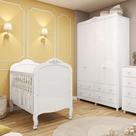Quarto de Bebê Completo com Berço Mini Cama e Guarda-Roupa 100 MDF Elô New Móveis Peroba