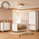 Quarto de Bebê Completo com Berço Slim Cômoda e Roupeiro Flora Branco Freijó Qmovi Colchão Gazin Quarto de Bebê Completo com Berço Slim Cômoda e Roupeiro Flora Branco Freijó Qmovi Colchão Gazin