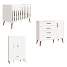 Quarto de Bebê Completo com Guarda Roupa 4 Portas 2 Gavetas, Cômoda Sapateira 4 Gavetas e 1 Porta e Quarto de Bebê Completo com Guarda Roupa 4 Portas 2 Gavetas, Cômoda Sapateira 4 Gavetas e 1 Porta e