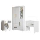Quarto de Bebê Completo com Guarda-Roupa, Berço e Cômoda Encantado Tigus Baby