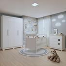 Quarto de Bebê Completo com Guarda-Roupa, Berço e Cômoda Lipe Branco Quarto de Bebê Completo com Guarda-Roupa, Berço e Cômoda Lipe Branco