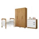 Quarto de Bebê Completo com Guarda-roupa, Berço e Cômoda Lipe Tigus Baby