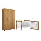 Quarto de Bebê Completo com Guarda-roupa, Berço e Cômoda Manu Tigus Baby