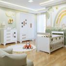 Quarto de Bebê Completo com Guarda-roupa, Berço e Cômoda Sonho