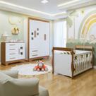 Quarto de Bebê Completo com Guarda-roupa, Berço e Cômoda Sonho