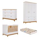 Quarto de Bebê Completo com Guarda Roupa Cômoda Berço e Colchão Liza Permobili Quarto de Bebê Completo com Guarda Roupa Cômoda Berço e Colchão Liza Permobili
