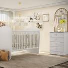 Quarto de Bebê Completo Cômoda 4 Gavetas com Berço Céu