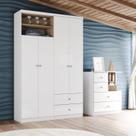 Quarto de Bebê Completo Cômoda e Guarda-roupa Vanila