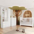 Quarto de Bebê Completo Doha 2 Portas 8 Gavetas com Espelho Branco - Henn