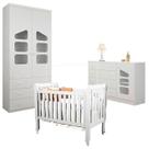Quarto de Bebê Completo Eloisa 2 portas com Berço Lila Branco - Phoenix Baby