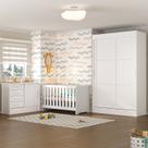 Quarto de Bebê Completo Guarda Roupa 2 Portas 2 Gavetas com Cômoda e Berço Maya Espresso Móveis