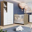 Quarto de Bebê Completo Guarda Roupa 3 Portas 2 Gavetas com Berço 3 em 1 Abracadabra Espresso Móveis Rústico/Branco Quarto de Bebê Completo Guarda Roupa 3 Portas 2 Gavetas com Berço 3 em 1 Abracadabra Espresso Móveis Rústico/Branco