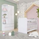 Quarto de Bebê Completo Labirinto 2 Portas 2 Gavetas Branco - Henn Quarto de Bebê Completo Labirinto 2 Portas 2 Gavetas Branco - Henn