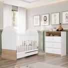 Quarto de Bebê Completo Magia 3 Gavetas Branco/Jequitibá - Henn