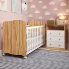 Quarto de Bebê Completo Matteo 100% Mdf 3 Gavetas Branco/Amêndoa - Pnr Móveis