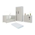 Quarto de Bebê Completo Mp4639 4 Portas 6 Gavetas em MDP MDF Branco-off White Multimóveis