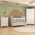 Quarto de Bebê Completo Sueño 3 Portas 7 Gavetas 100% Mdf Branco Brilho - Panorama Móveis