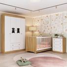 Quarto de Bebê Completo Teddy MP4648 4 Portas 6 Gavetas MDP e MDF 122cm Amadeirado Multimóveis