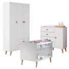 Quarto de Bebê Duda com Berço Americano Ludmila Branco Acetinado Bétula - Carolina