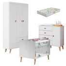 Quarto de Bebê Duda com Berço Americano Ludmila Branco Acetinado Bétula e Colchão Gazin - Carolina Quarto de Bebê Duda com Berço Americano Ludmila Branco Acetinado Bétula e Colchão Gazin - Carolina