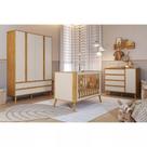 Quarto de Bebê Evolutivo Theo 3 em 1 Off White/Amêndoa 100% Mdf Peroba Móveis -