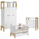 Quarto De Bebê Fantasia Branco Acetinado - Qmovi