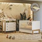 Quarto de Bebê Fantasia com Cômoda 4410 e Berço 4300 Qmovi Branco Acetinado + Colchão Gazin Quarto de Bebê Fantasia com Cômoda 4410 e Berço 4300 Qmovi Branco Acetinado + Colchão Gazin
