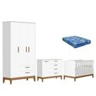 Quarto De Bebê Flip Branco Acetinado Com Colchão Ortobom - Reller