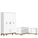 Quarto de Bebê Flip com Cômoda Sapateira Branco Acetinado - Reller Quarto de Bebê Flip com Cômoda Sapateira Branco Acetinado - Reller