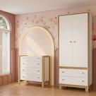 Quarto de bebê Guarda Roupa 2 Portas 2 Gavetas e Cômoda Nina Qmovi