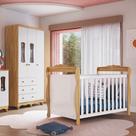 Quarto de Bebê Guarda-roupa 3 Portas com Janelas e Berço Minicama 100% Mdf Aurora Espresso Móveis Quarto de Bebê Guarda-roupa 3 Portas com Janelas e Berço Minicama 100% Mdf Aurora Espresso Móveis