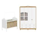 Quarto de Bebê Guarda-Roupa com Janelas e Berço com Capitonê Maya Clássico 100% MDF Espresso Móveis Branco/Brilho/Amêndoa Quarto de Bebê Guarda-Roupa com Janelas e Berço com Capitonê Maya Clássico 100% MDF Espresso Móveis Branco/Brilho/Amêndoa