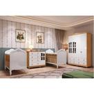Quarto de Bebê Guarda-roupa Cômoda Janelado 2 Berços Maya Clássico 100% Mdf Espresso Móveis Branco Brilho/Amêndoa/Branco Quarto de Bebê Guarda-roupa Cômoda Janelado 2 Berços Maya Clássico 100% Mdf Espresso Móveis Branco Brilho/Amêndoa/Branco