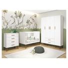 Quarto de Bebê Isis 4 Portas com Gaveteiro Branco Acetinado - Reller Quarto de Bebê Isis 4 Portas com Gaveteiro Branco Acetinado - Reller