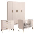 Quarto de Bebê Isis 4 Portas Rosa Acetinado - Reller Quarto de Bebê Isis 4 Portas Rosa Acetinado - Reller