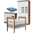 Quarto De Bebê Mariah 3p Com Berço Lila Branco Acetinado Amadeirado Com Colchão - Carolina Quarto De Bebê Mariah 3p Com Berço Lila Branco Acetinado Amadeirado Com Colchão - Carolina