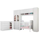 Quarto de Bebê Modulado Cômoda Eloísa e Berço Branco - Phoenix Baby