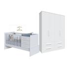 Quarto de Bebe Peroba Berço Multifuncional Beni Charlo MDF -