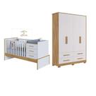 Quarto de Bebe Peroba Berço Multifuncional Beni Charlo MDF -